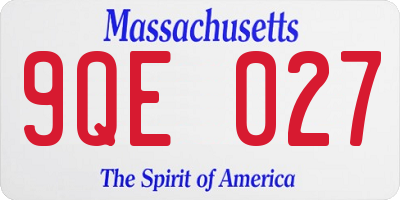 MA license plate 9QE027