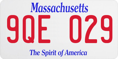 MA license plate 9QE029