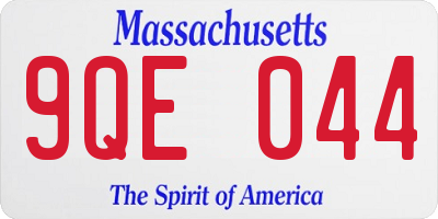 MA license plate 9QE044