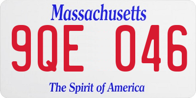 MA license plate 9QE046