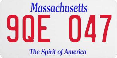 MA license plate 9QE047