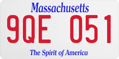 MA license plate 9QE051