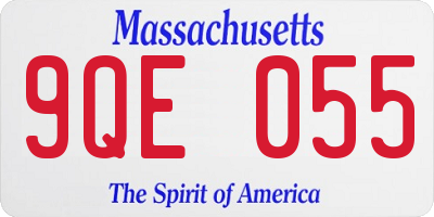 MA license plate 9QE055