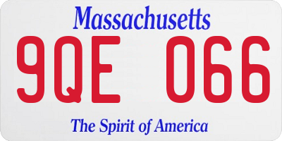 MA license plate 9QE066