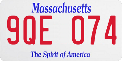 MA license plate 9QE074