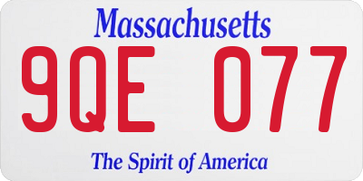 MA license plate 9QE077