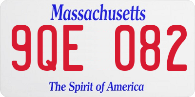 MA license plate 9QE082