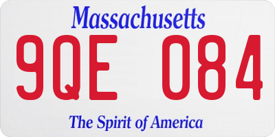 MA license plate 9QE084