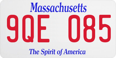 MA license plate 9QE085