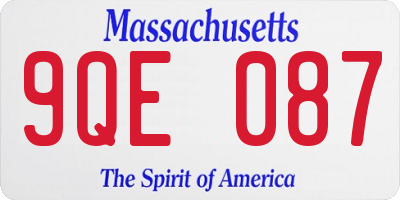 MA license plate 9QE087