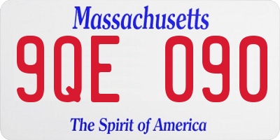 MA license plate 9QE090