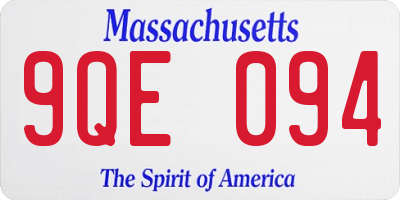 MA license plate 9QE094