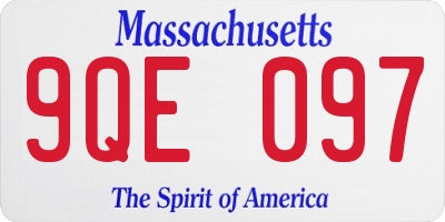 MA license plate 9QE097