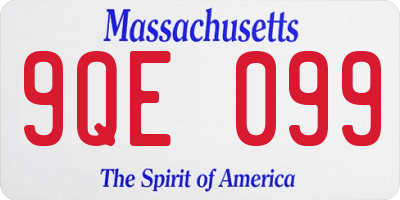 MA license plate 9QE099