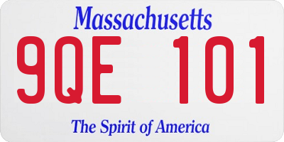 MA license plate 9QE101