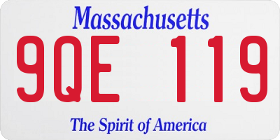MA license plate 9QE119