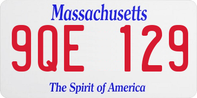 MA license plate 9QE129