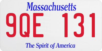 MA license plate 9QE131