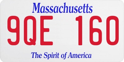 MA license plate 9QE160
