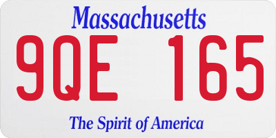 MA license plate 9QE165