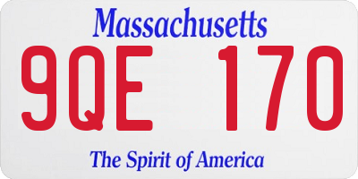 MA license plate 9QE170