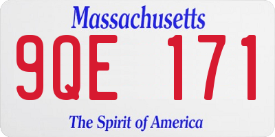 MA license plate 9QE171