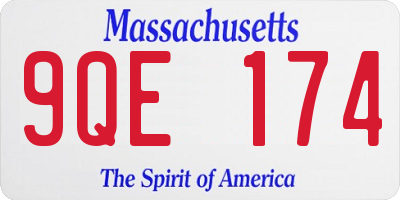 MA license plate 9QE174