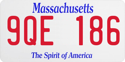 MA license plate 9QE186