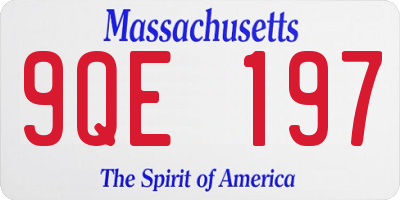 MA license plate 9QE197