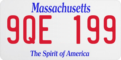 MA license plate 9QE199