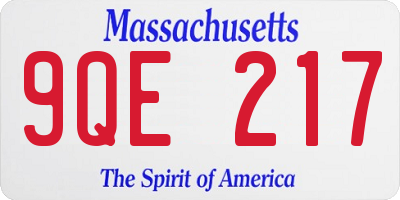 MA license plate 9QE217