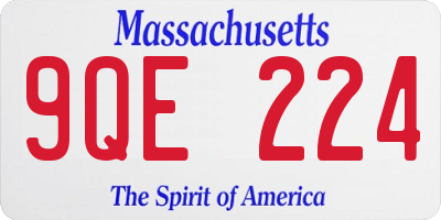 MA license plate 9QE224