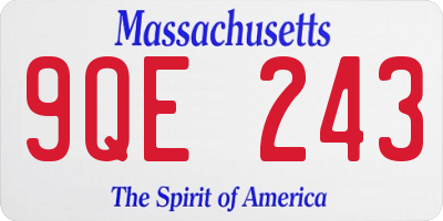 MA license plate 9QE243