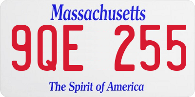 MA license plate 9QE255