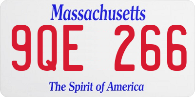 MA license plate 9QE266