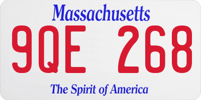 MA license plate 9QE268