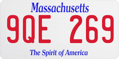 MA license plate 9QE269