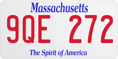 MA license plate 9QE272