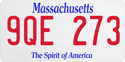MA license plate 9QE273