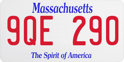 MA license plate 9QE290