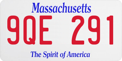 MA license plate 9QE291