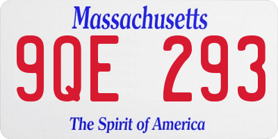 MA license plate 9QE293