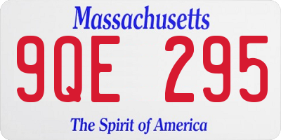 MA license plate 9QE295