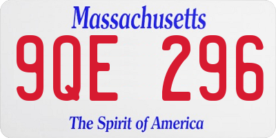MA license plate 9QE296