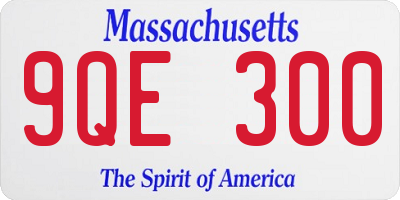 MA license plate 9QE300