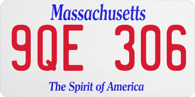 MA license plate 9QE306