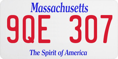 MA license plate 9QE307