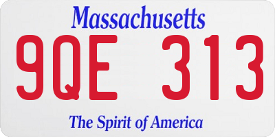 MA license plate 9QE313