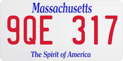 MA license plate 9QE317