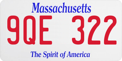 MA license plate 9QE322